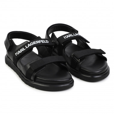 Hook-and-loop leather sandals KARL LAGERFELD KIDS for BOY