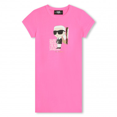 Straight cotton modal dress KARL LAGERFELD KIDS for GIRL