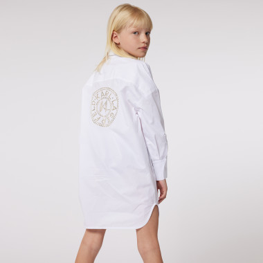 Cotton poplin shirt dress KARL LAGERFELD KIDS for GIRL