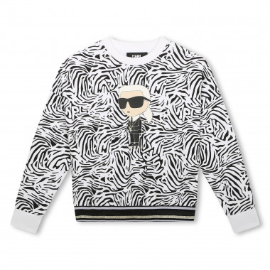 Zebra print sweatshirt KARL LAGERFELD KIDS for GIRL