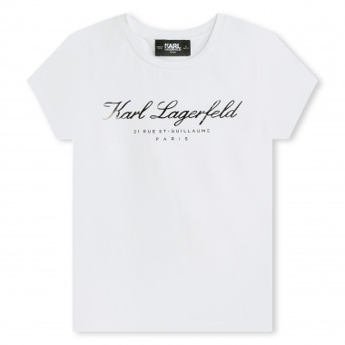 T-shirt with logo illustration KARL LAGERFELD KIDS for GIRL