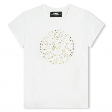T-shirt com logótipo em strass KARL LAGERFELD KIDS para RAPARIGA