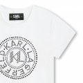 T-shirt avec logo en strass KARL LAGERFELD KIDS pour FILLE