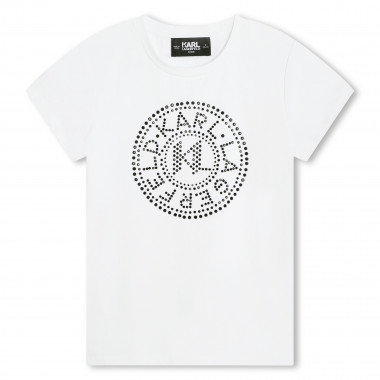 T-shirt con logo in paillettes KARL LAGERFELD KIDS Per BAMBINA
