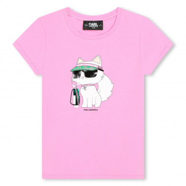 T-shirt con stampa frontale KARL LAGERFELD KIDS Per BAMBINA