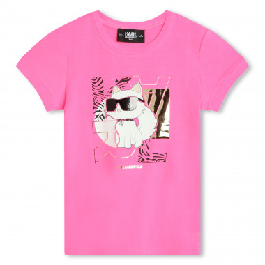 T-shirt con bordi a contrasto KARL LAGERFELD KIDS Per BAMBINA