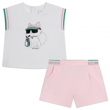 Shorts and T-shirt set KARL LAGERFELD KIDS for GIRL