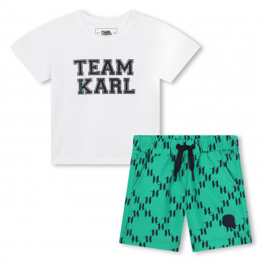 Calções de banho e t-shirt KARL LAGERFELD KIDS para RAPAZ
