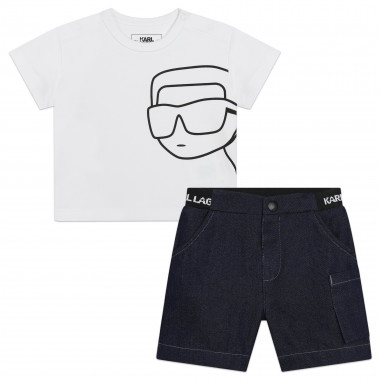 Conjunto de bermudas e t-shirt KARL LAGERFELD KIDS para RAPAZ