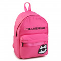 Small zip-up fabric backpack KARL LAGERFELD KIDS for GIRL