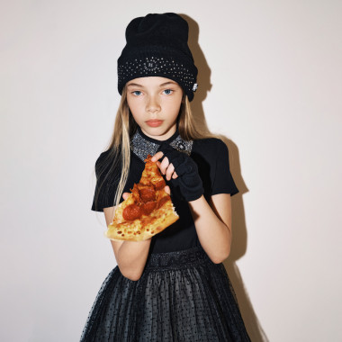 Multimaterial party dress KARL LAGERFELD KIDS for GIRL