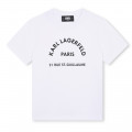 T-shirt avec imprimé placé KARL LAGERFELD KIDS pour FILLE