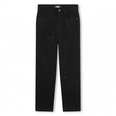 Straight diamanté-logo jeans KARL LAGERFELD KIDS for GIRL