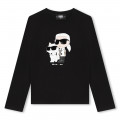 T-shirt avec imprimé placé KARL LAGERFELD KIDS pour FILLE