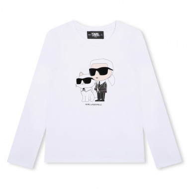 T-shirt avec imprimé placé KARL LAGERFELD KIDS pour FILLE