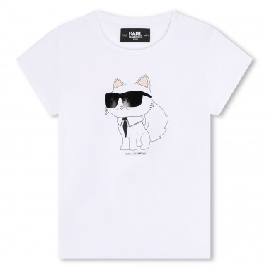 T-shirt con stampa applicata KARL LAGERFELD KIDS Per BAMBINA