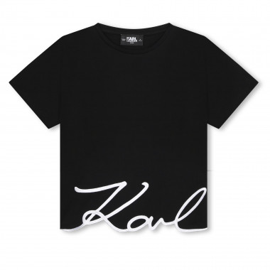 T-shirt with logo embroidery KARL LAGERFELD KIDS for GIRL