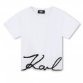 T-shirt with logo embroidery KARL LAGERFELD KIDS for GIRL