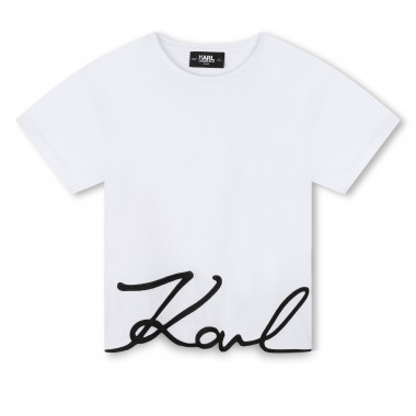 T-shirt con logo ricamato KARL LAGERFELD KIDS Per BAMBINA