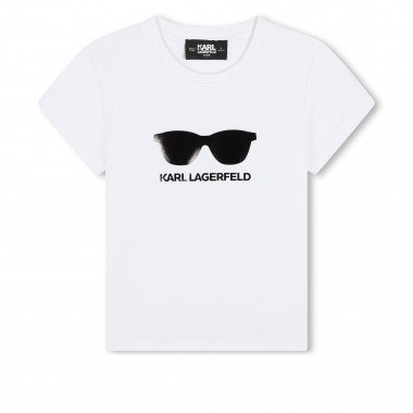 T-shirt avec imprimé lunettes KARL LAGERFELD KIDS pour FILLE