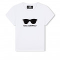 T-shirt with sunglass print KARL LAGERFELD KIDS for GIRL