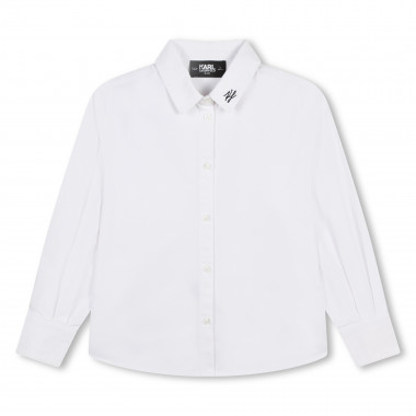 Chemise avec logo brodé KARL LAGERFELD KIDS pour FILLE