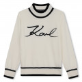 Pull avec broderie signature KARL LAGERFELD KIDS pour FILLE