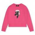 Sweat-shirt imprimé à strass KARL LAGERFELD KIDS pour FILLE