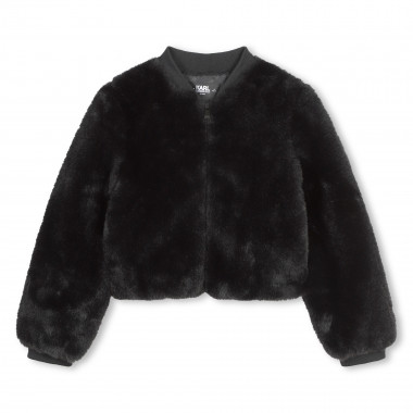 Blouson en polaire duveteuse KARL LAGERFELD KIDS pour FILLE