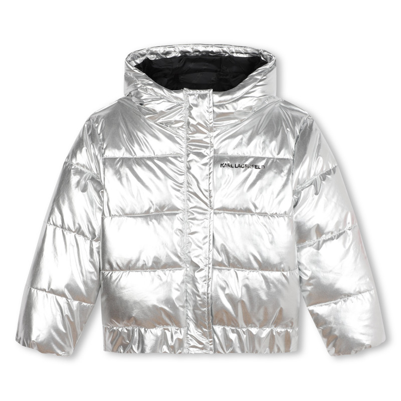 KARL LAGERFELD KIDS Water repellent jacket girl silver Kids around