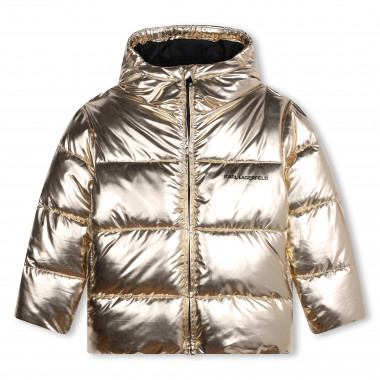 Hooded water-repellent parka KARL LAGERFELD KIDS for GIRL