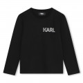 T-shirt coton manches longues KARL LAGERFELD KIDS pour GARCON