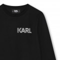 Long-sleeved cotton T-shirt KARL LAGERFELD KIDS for BOY