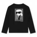 T-shirt coton manches longues KARL LAGERFELD KIDS pour GARCON