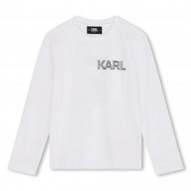 Long-sleeved cotton T-shirt KARL LAGERFELD KIDS for BOY