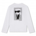 Long-sleeved cotton T-shirt KARL LAGERFELD KIDS for BOY