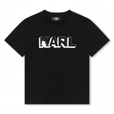 Katoenen T-shirt korte mouwen KARL LAGERFELD KIDS Voor