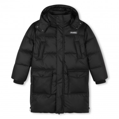 Bi-material long puffer jacket KARL LAGERFELD KIDS for BOY