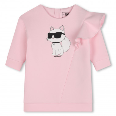 Robe volantée manches longues KARL LAGERFELD KIDS pour FILLE