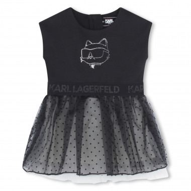 Bi-material party dress KARL LAGERFELD KIDS for GIRL