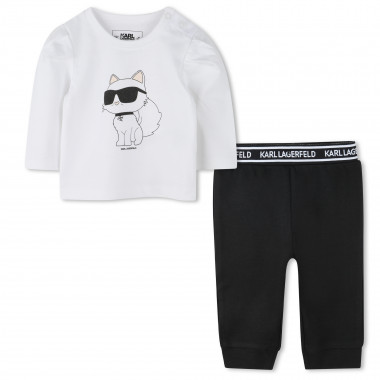 Cotton T-shirt and leggings KARL LAGERFELD KIDS for GIRL