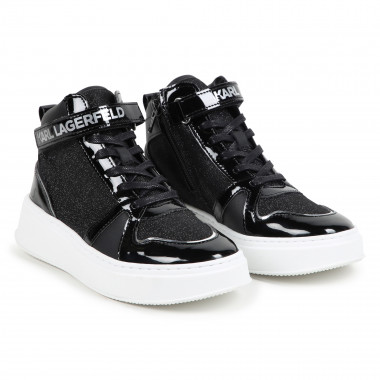 Leather high-top trainers KARL LAGERFELD KIDS for GIRL