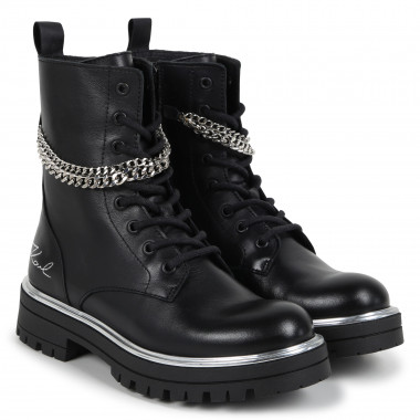 Leather chain ankle boots KARL LAGERFELD KIDS for GIRL