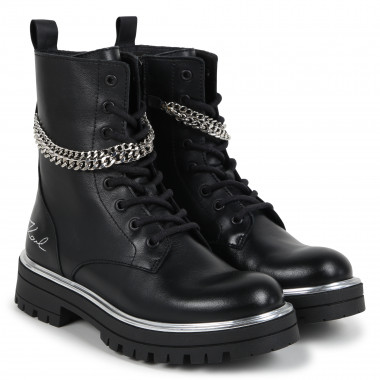 Botins em pele com correntes KARL LAGERFELD KIDS para RAPARIGA