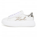 Leather lace-up trainers KARL LAGERFELD KIDS for GIRL