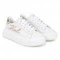 Sneakers stringate in pelle KARL LAGERFELD KIDS Per BAMBINA