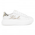 Sneakers stringate in pelle KARL LAGERFELD KIDS Per BAMBINA