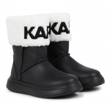 Cuffed leather ankle boots KARL LAGERFELD KIDS for GIRL