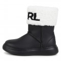 Bottines en cuir avec revers KARL LAGERFELD KIDS pour FILLE