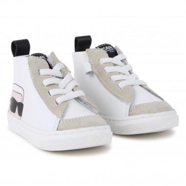 High-top leather trainers KARL LAGERFELD KIDS for UNISEX
